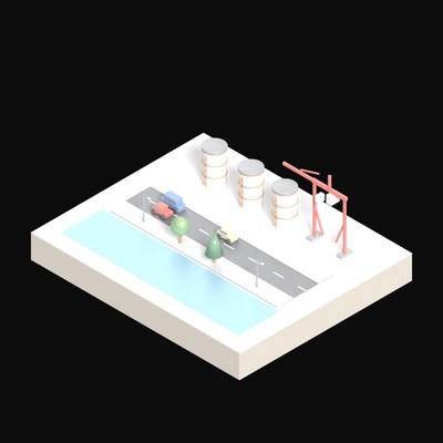 Tank Wharf - 3D icon from Industry and Transport Scenes