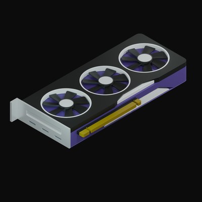 Triple-Fan Graphics Card 3D Icon - 3D icon from Graphics Cards