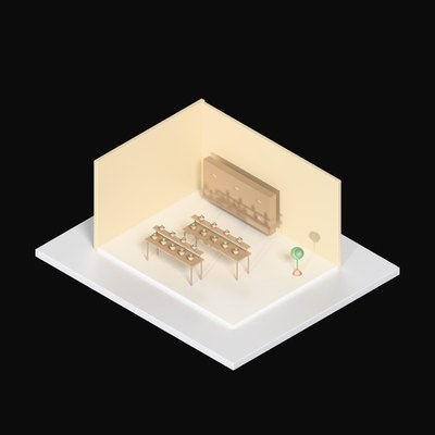 Garden Centre Greenhouse Bench - 3D icon from Interior Scenes