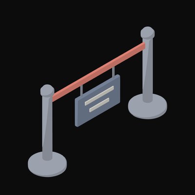 Queue Barrier Posts with Sign - illustration from Payment and Commerce Hardware Icons
