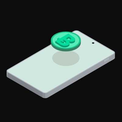 Phone Bitcoin Cash Floating Back - animated icon from Crypto and World Currency Phone Float
