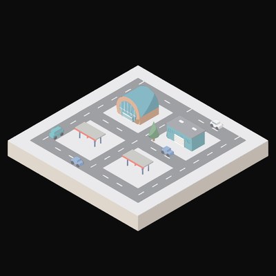 Transit Interchange - illustration from Industry and Transport Scenes Icons