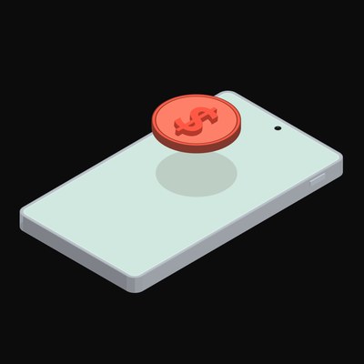 Phone Singapore Dollar Floating Back - animated icon from Crypto and World Currency Phone Float