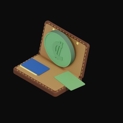 Costa Rican Colon Floating Over a Wallet - 3D icon from Crypto & Currency Wallet Float