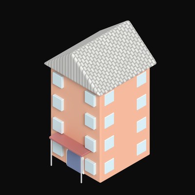 Corner Bakery Shop - 3D icon from Clay Buildings & Cottages