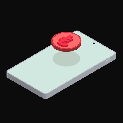 Phone Turkish Lira Floating Back - animated icon from Crypto and World Currency Phone Float