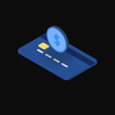 USD Coin Floating Over a Credit Card - animated icon from Crypto & Currency Credit Card Float