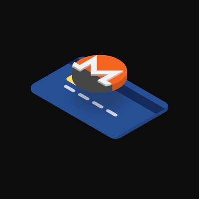 Monero Floating Over a Credit Card (Back) - animated icon from Crypto & Currency Credit Card Float