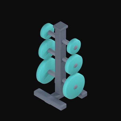 Weight Plate Storage Tree - 3D icon from Fitness and Gym Equipment 3D Icons