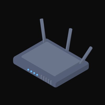 Three Antenna Rack Router Animated Icon - animated icon from Server and Network Hardware Motion Icons