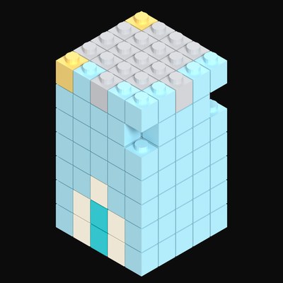 Toy Brick Shopfront with Awning - 3D icon from Toy Brick City