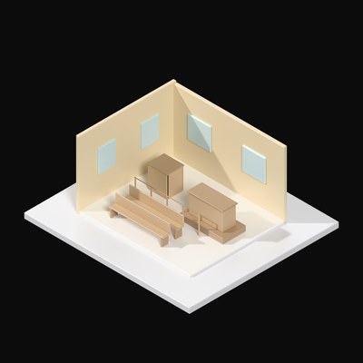 Courtroom Gallery - 3D icon from Interior Scenes