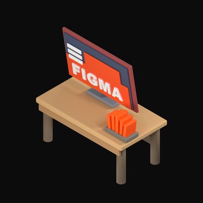 Figma Canvas on a Drawing Tablet - 3D icon from Isometric Developer Stack Desks 3D Icons