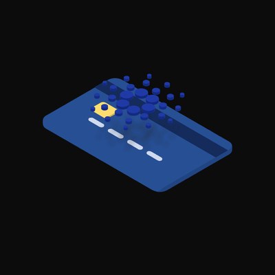 Cardano Floating Over a Credit Card (Back) - animated icon from Crypto & Currency Credit Card Float