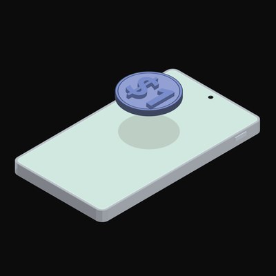 Phone World Liberty USD Floating Back - animated icon from Crypto and World Currency Phone Float