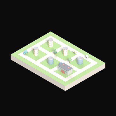 Tank Farm - 3D icon from Industry and Transport Scenes