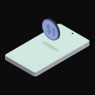 Phone World Liberty USD Floating - animated icon from Crypto and World Currency Phone Float