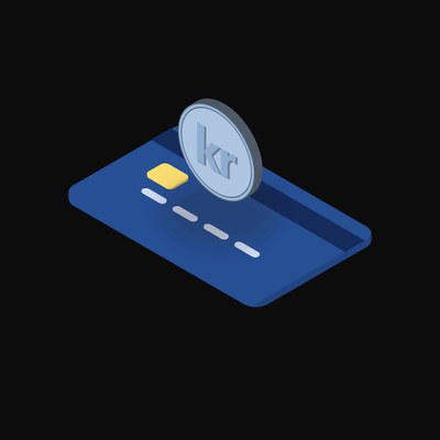 Swedish Krona Floating Over a Credit Card - animated icon from Crypto & Currency Credit Card Float