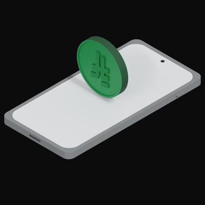 Phone Saudi Riyal Floating - 3D icon from Crypto and World Currency Phone Float
