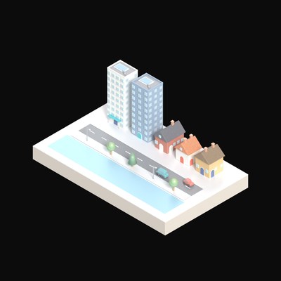 Marina Frontage - 3D icon from City Scenes