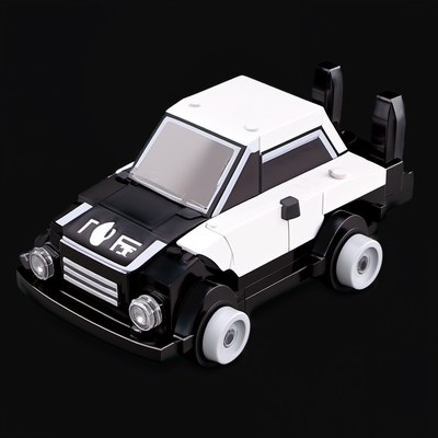 Toy Brick Police Car - Clay - 3D icon from Toy Brick Vehicles - Clay