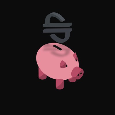 Stellar Floating Over a Piggy Bank - animated icon from Crypto & Currency Piggy Bank Float