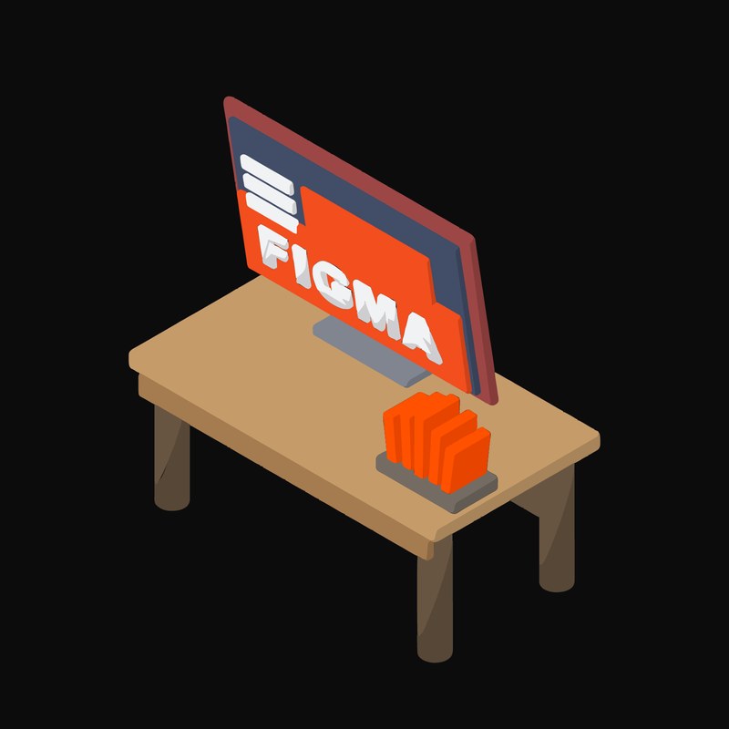 Figma Canvas on a Drawing Tablet - illustration from Isometric Developer Stack Desks Icons