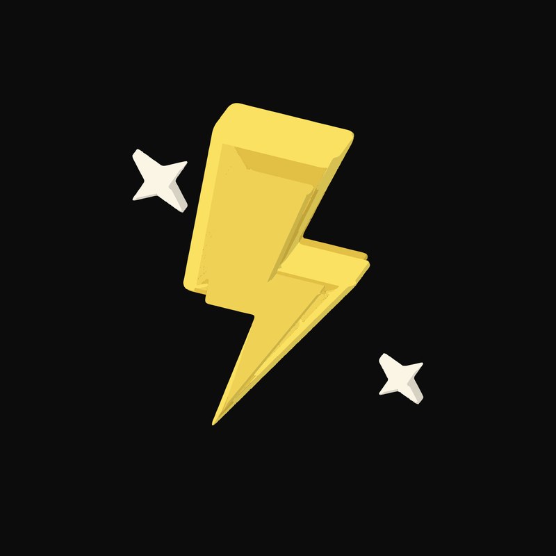 Yellow AI Power Bolt Icon - illustration from AI Interface Symbol Icons