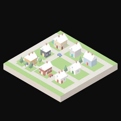Village Square - illustration from Isometric City Scene Illustrations