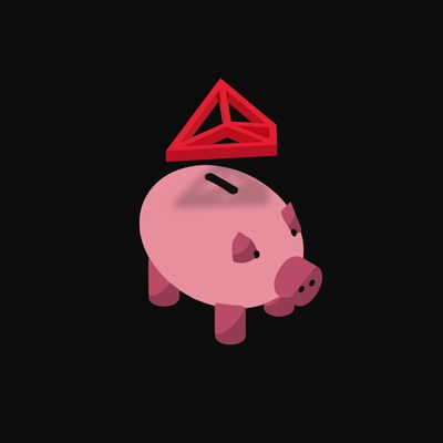TRON Floating Over a Piggy Bank (Back) - animated icon from Crypto & Currency Piggy Bank Float