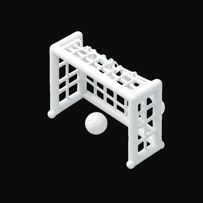 Football Goal with Net - 3D icon from World Cup Football Season