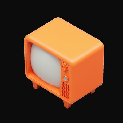 Burnt Orange Retro Television 2 - 3D icon from Retro Tech & Devices