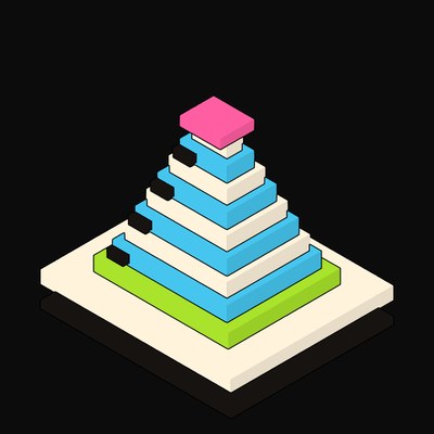 Cyan High Bandwidth Memory Stack - illustration from Neo Brutalist AI Hardware Icons