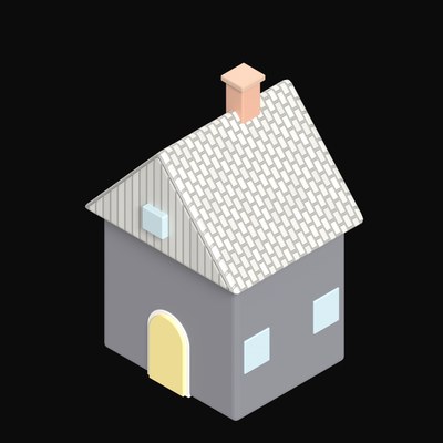 Ink-Dark Cottage - 3D icon from Clay Buildings & Cottages