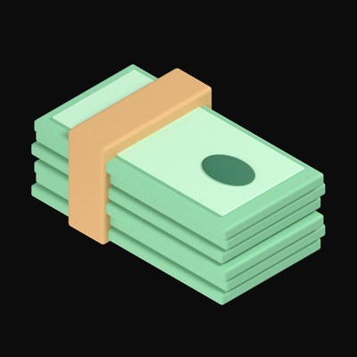 Banded Bundle of Banknotes - 3D icon from Payment and Commerce Hardware 3D Icons