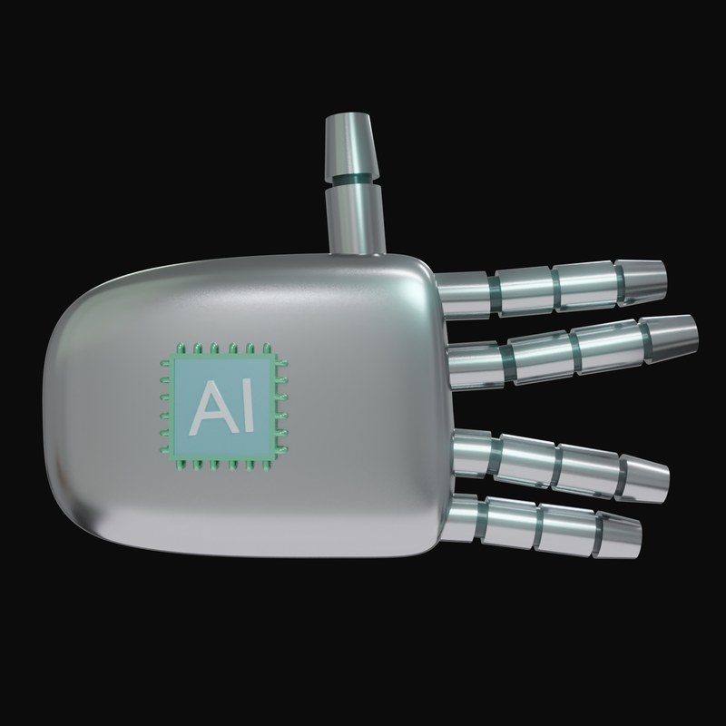 Silver Split Finger Salute Robot Hand 3D Icon - 3D icon from Robot Hand Gestures 3D Icons