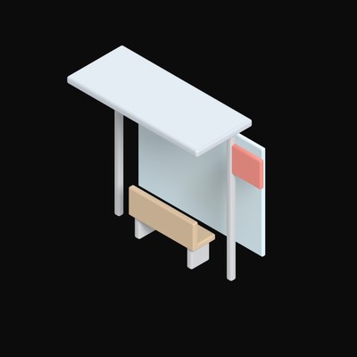 Bus Stop Shelter - 3D icon from Clay Street Props