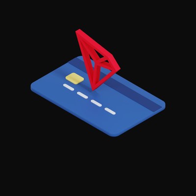 TRON Floating Over a Credit Card - 3D icon from Crypto & Currency Credit Card Float