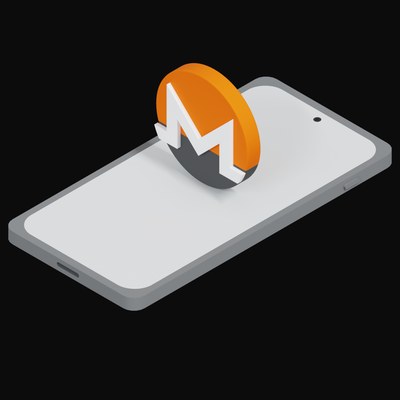 Phone Monero Floating - 3D icon from Crypto and World Currency Phone Float