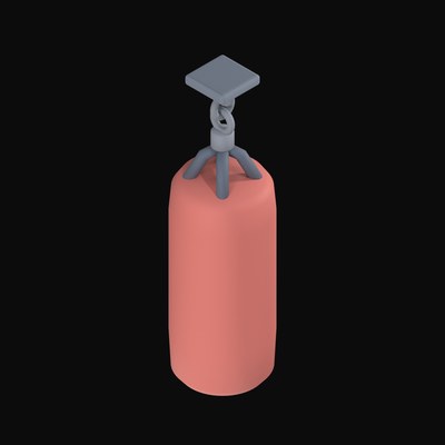 Hanging Heavy Punching Bag - 3D icon from Fitness and Gym Equipment 3D Icons