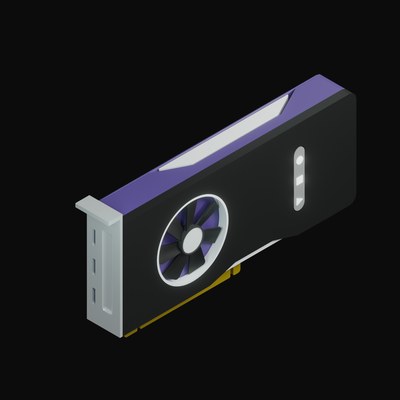 Single-Fan Graphics Card Standing 3D Icon - 3D icon from Graphics Cards