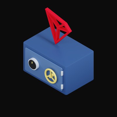 TRON Floating Over a Safe - 3D icon from Crypto & Currency Safe Float