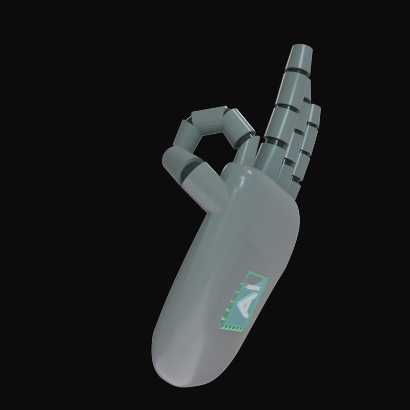 Grey OK Sign Robot Hand 3D Icon - 3D icon from Robot Hand Gestures 3D Icons