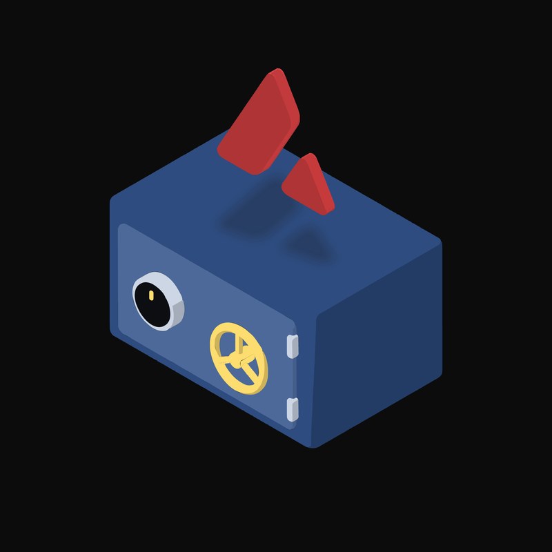 Avalanche Floating Over a Safe - illustration from Crypto & Currency Safe Float