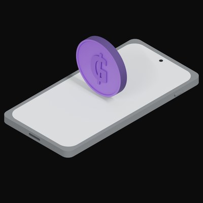 Phone Paraguayan Guarani Floating - 3D icon from Crypto and World Currency Phone Float