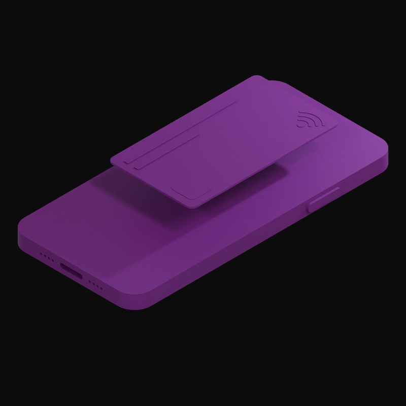 Purple Credit Card and Phone 3D Icon - 3D icon from Credit Card and Phone 3D Icons