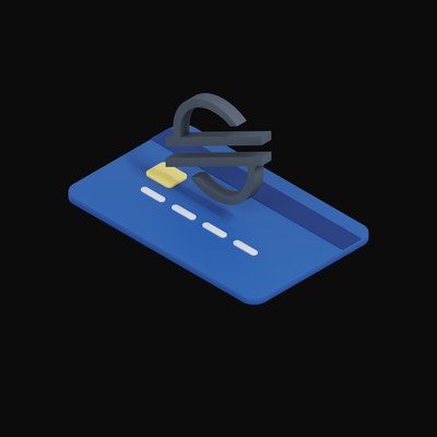 Stellar Floating Over a Credit Card - 3D icon from Crypto & Currency Credit Card Float