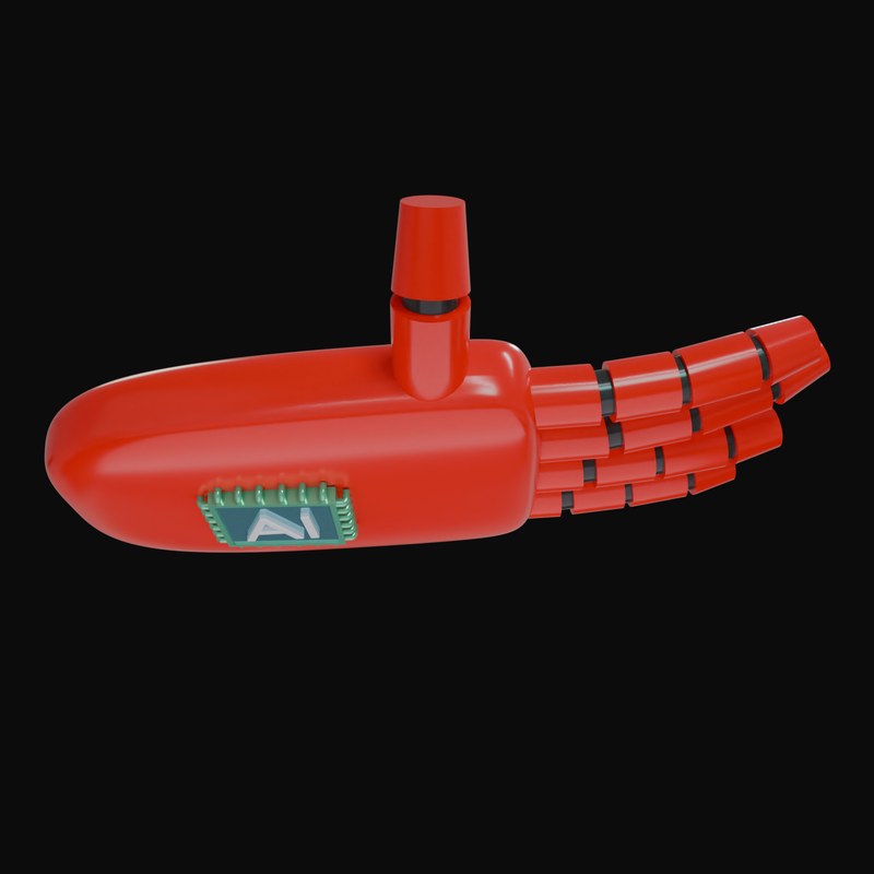 Red Holding Robot Hand 3D Icon - 3D icon from Robot Hand Gestures 3D Icons