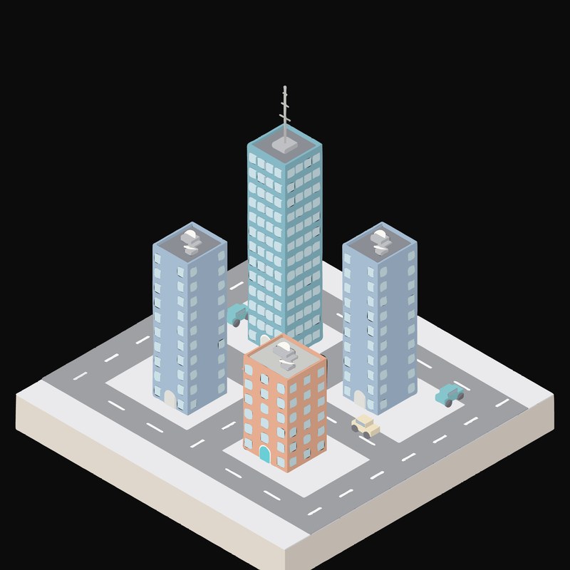 Broadcast Hill - illustration from Isometric City Scene Illustrations