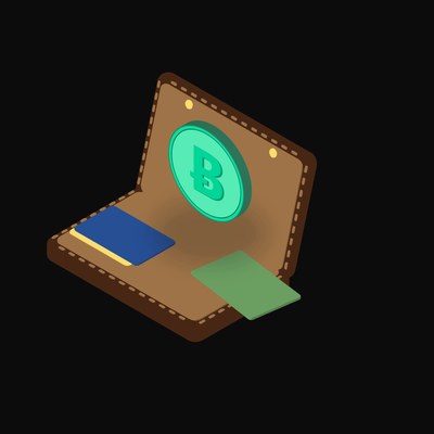 Bitcoin Cash Floating Over a Wallet - illustration from Crypto & Currency Wallet Float